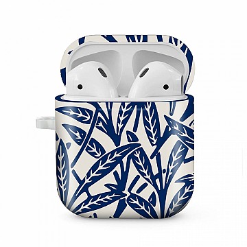 Airpods - Blue Beige Leaves